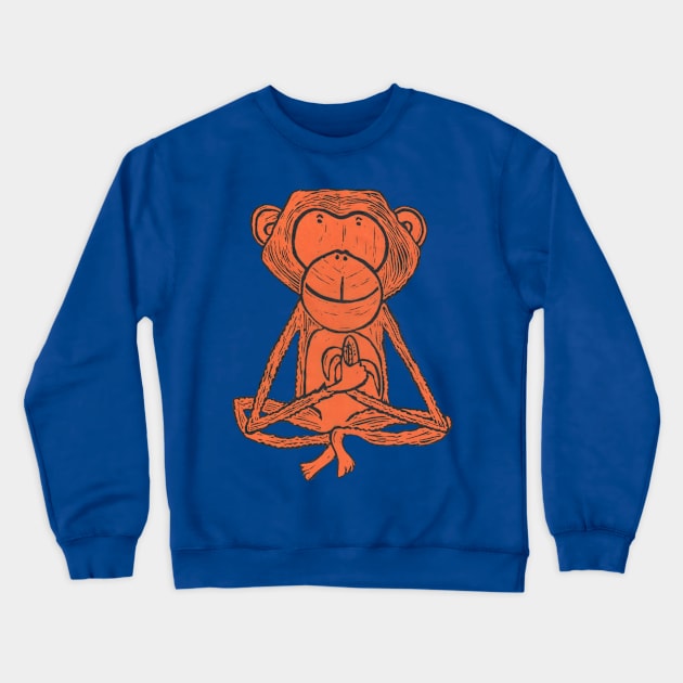 Cheeky Monkey, orange Crewneck Sweatshirt by krisevansart